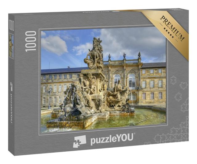 Puzzle 1000 Teile „Bayreuth - Brunnen und Neues Schloss, Deutschland“