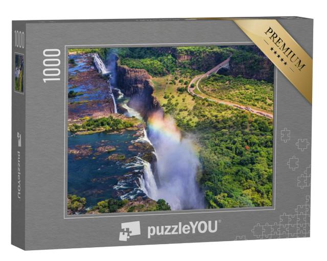 Puzzel 1000 stukjes „Regenboog bij de Victoria Watervallen in Zimbabwe“