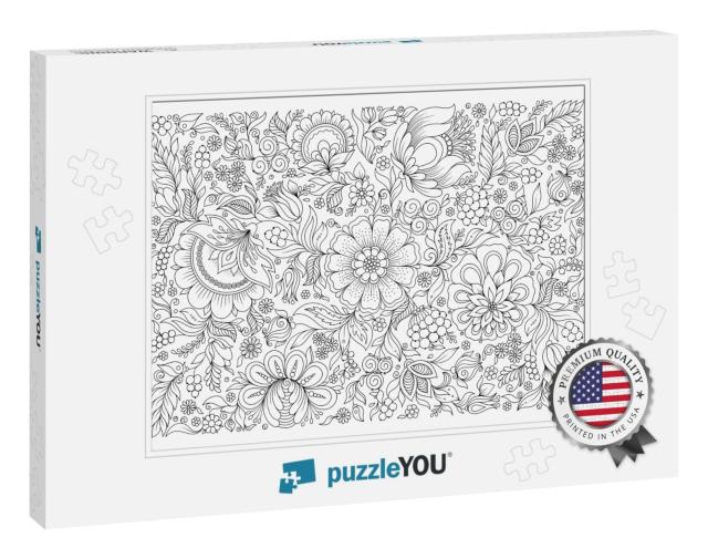Coloring Book for Adult & Older Children. Coloring Page w... Jigsaw Puzzle