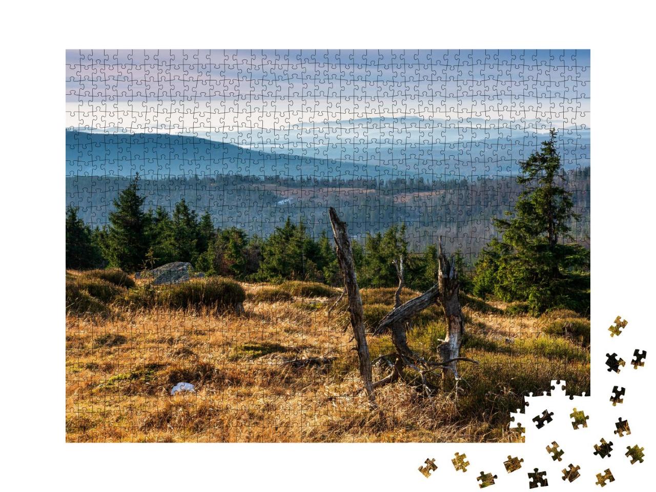 Puzzle 1000 Teile „Blick vom Brocken über den Nationalpark Harz, Deutschland“