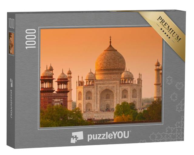 Puzzel 1000 stukjes „De Taj Mahal bij zonsopgang, Agra, Uttar Pradesh, India“