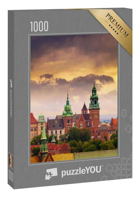Puzzle 1000 Teile „Panoramablick auf das Schloss Wawel vom Uhrenturm, Krakau, Polen“