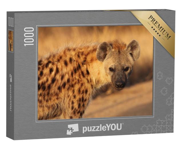 Puzzel 1000 stukjes „Close-up van een gevlekte hyena“