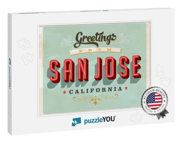 Vintage Touristic Greeting Card - Jpg Version... Jigsaw Puzzle