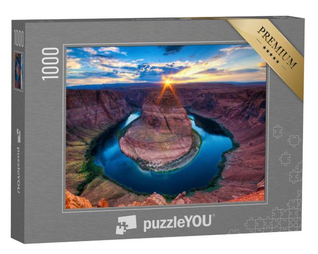 Puzzel 1000 stukjes „Zonsondergang bij Horseshoe Bend, Colorado Canyon“