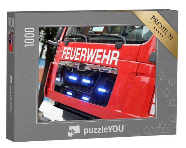 Puzzel 1000 stukjes „Duitse brandweerwagen in actie“