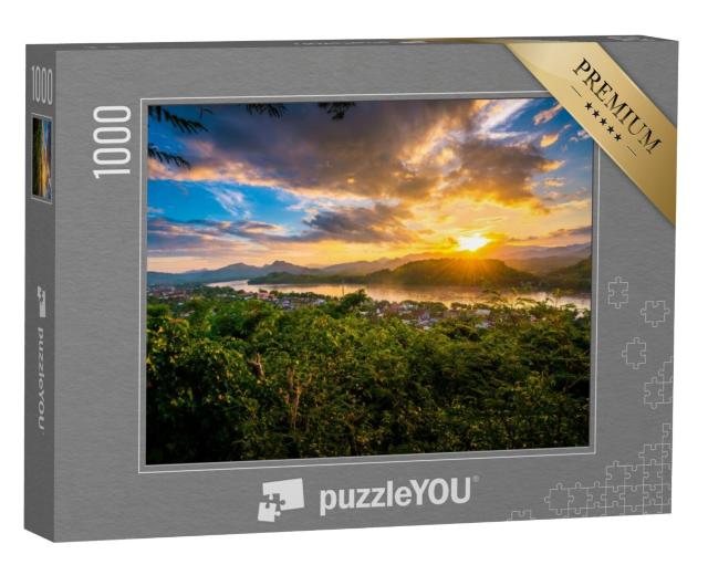 Puzzel 1000 stukjes „Blauw uur bij Mount Phousi, Luang Prabang, Laos“