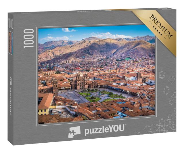 Puzzle 1000 Teile „Panoramablick auf das historische Zentrum von Cusco, Peru“