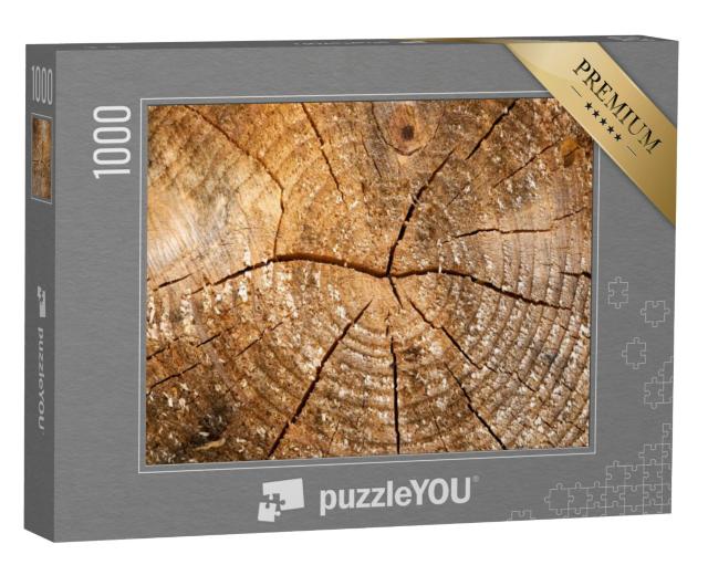 Puzzel 1000 stukjes „Verweerd hout met jaarringen“