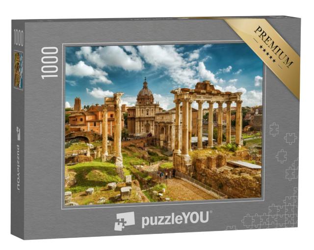 Puzzel 1000 stukjes „Forum Romanum met tempel van Saturnus, Rome, Italië“