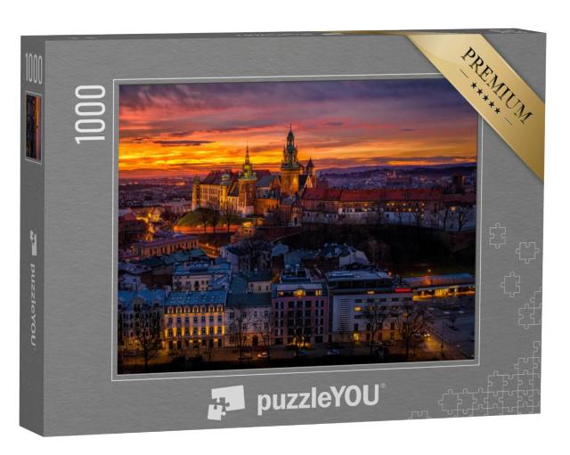 Puzzel 1000 stukjes „Dageraad boven Kasteel Wawel, Krakau, Polen“