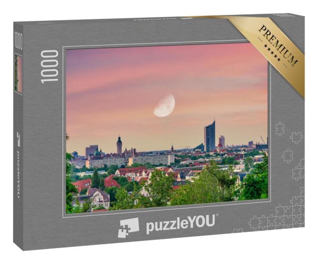 Puzzle 1000 Teile „Panoramablick über Leipzig, Sachsen, Deutschland“