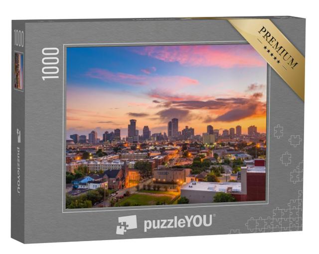 Puzzel 1000 stukjes „Schemering boven de skyline van New Orleans, Louisiana, Verenigde Staten“