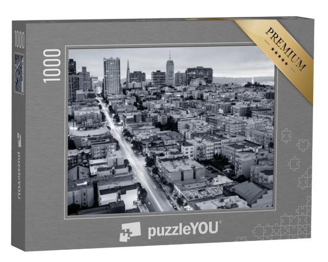 Puzzel 1000 stukjes „San Francisco van boven, zwart-wit“