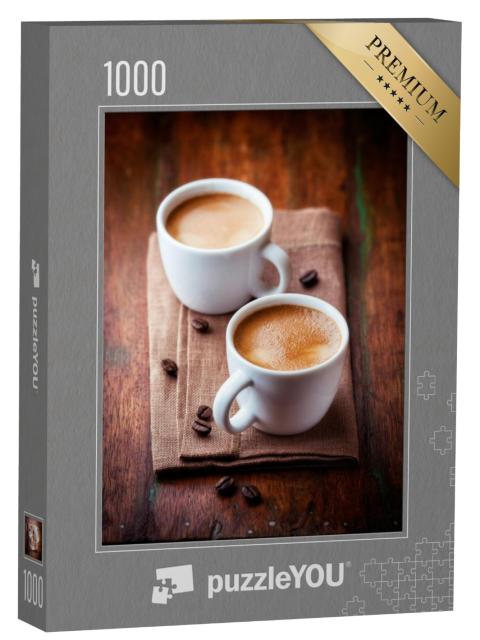 Puzzel 1000 stukjes „Twee kopjes vers gezette espresso“