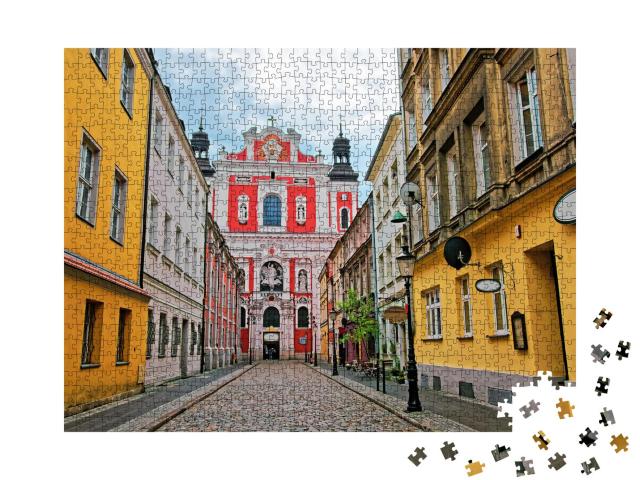 Puzzle 1000 Teile „St. Stanislaus-Kirche inmitten der Altstadt von Posen, Polen“