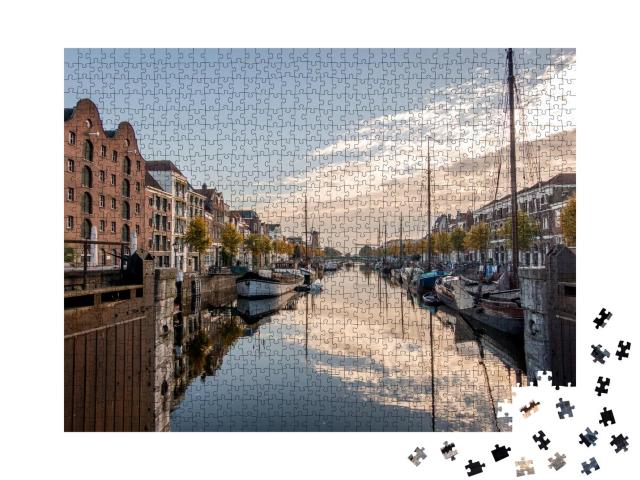 Puzzle 1000 Teile „Das historische Viertel Delfshaven in Rotterdam, Niederlande“