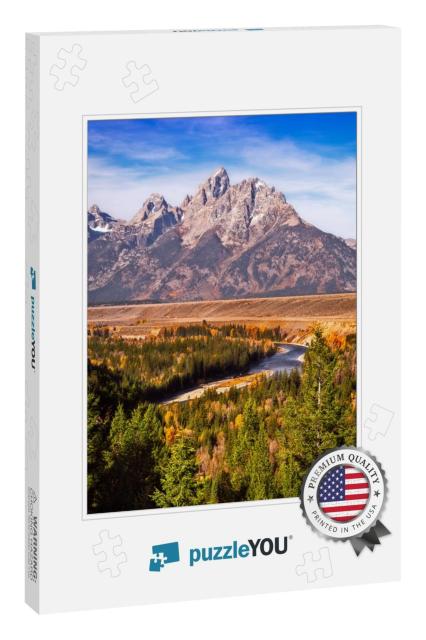 The Snake River in Grand Teton National Park, in Wyoming... Jigsaw Puzzle