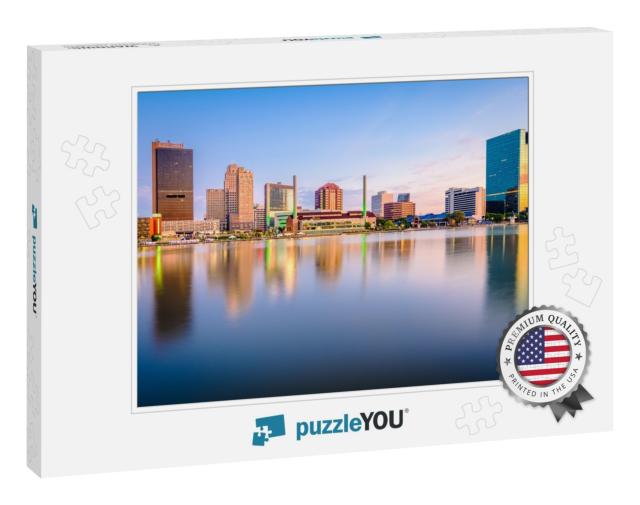 Toledo, Ohio, USA Downtown Skyline on the Maumee River At... Jigsaw Puzzle