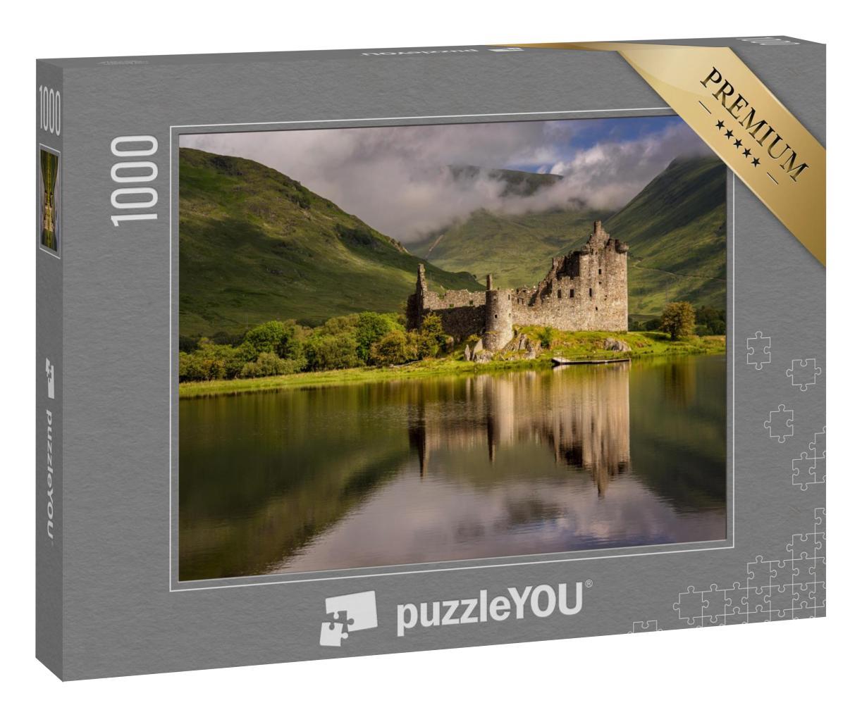 Puzzle 1000 Teile „Spiegelung von Kilchurn Castle im Loch Awe, Highlands, Schottland“