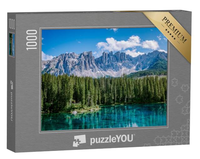 Puzzel 1000 stukjes „Magisch Lago di Carezza in Bolzano, Zuid-Tirol“