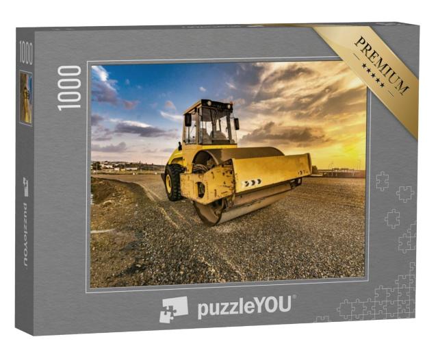 Puzzel 1000 stukjes „Stoomwals voor wegenbouw“