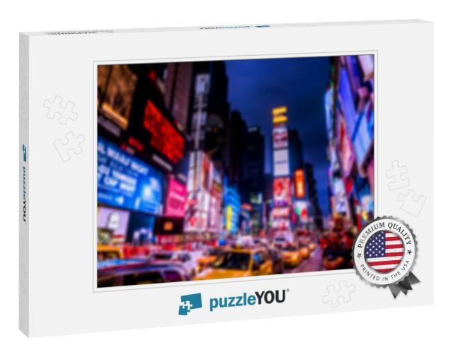 Blurred Image of Times Square. Times Square is a Major Co... Jigsaw Puzzle