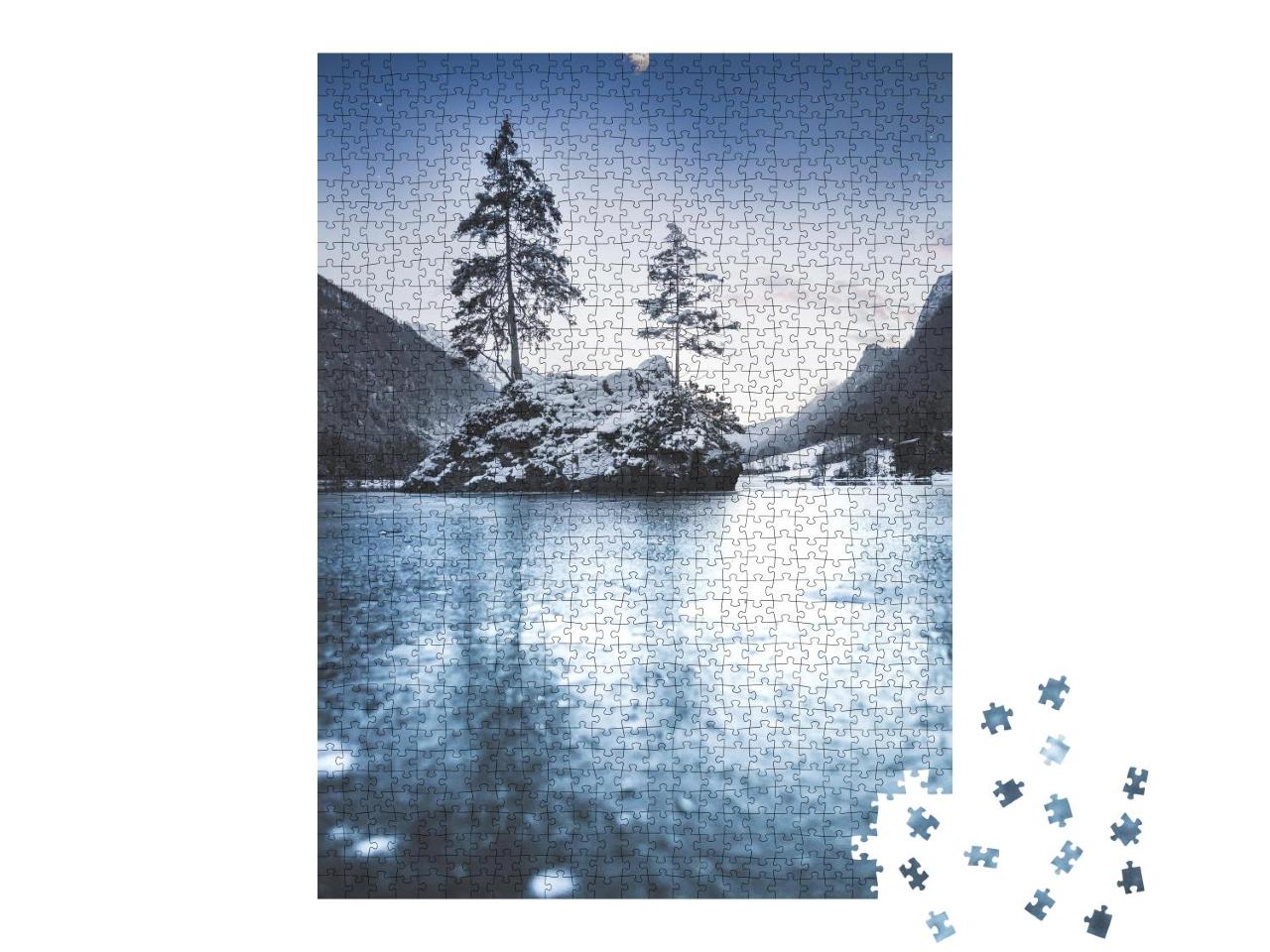 Puzzle 1000 Teile „Sonnenuntergang über dem Berchtesgadener Land“