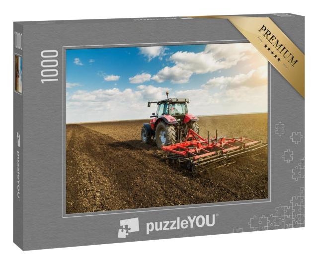 Puzzle 100 Teile „Traktor bei der Vorbereitung des Bodens“