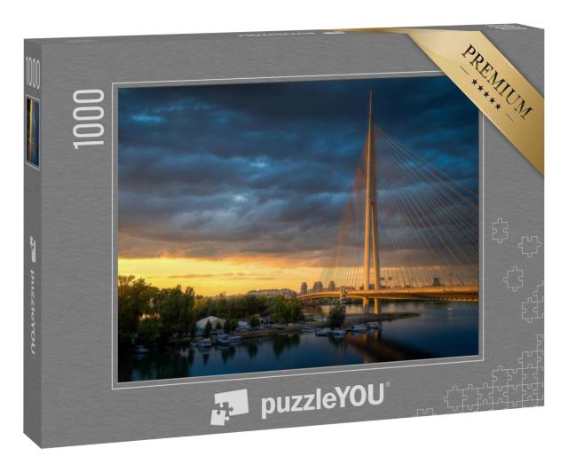 Puzzle 1000 Teile „Hängebrücke in Belgrad - Most na Adi“