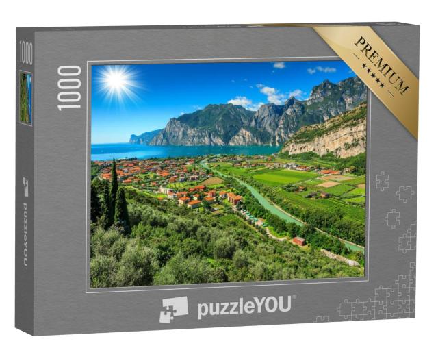 Puzzel 1000 stukjes „Zonnige dag aan het Gardameer, Italië“