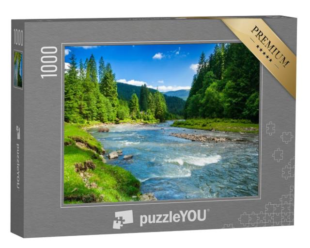 Puzzel 1000 stukjes „Prachtig berglandschap met helder bergbeekje“