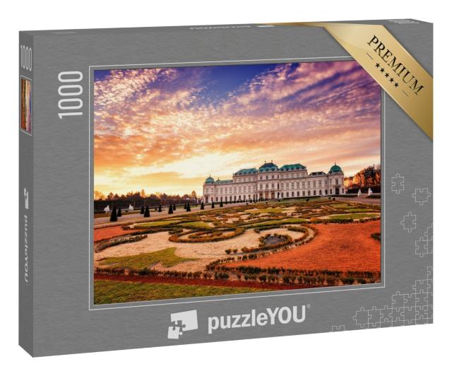 Puzzle 1000 Teile „Belvedere, Wien, Blick auf das Obere Schloss und den königlichen Garten“