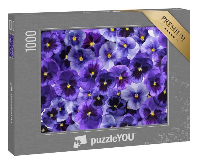Puzzle 100 Teile „Fotografierte frische lila Viola-Blüten“