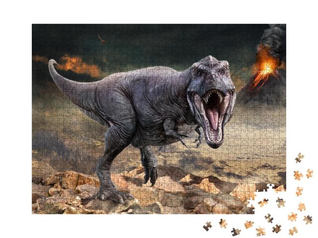 Puzzle 1000 Teile „3D-Illustration des Tyrannosaurus rex“