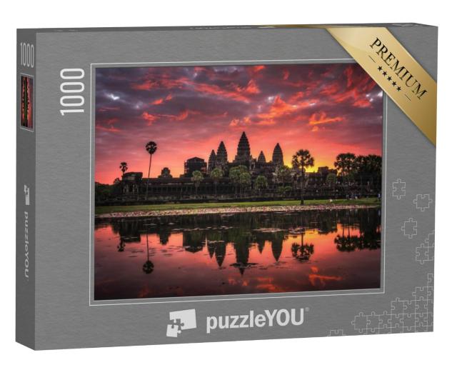 Puzzel 1000 stukjes „Zonsopgang boven Angkor Wat, tempelstad in Cambodja“