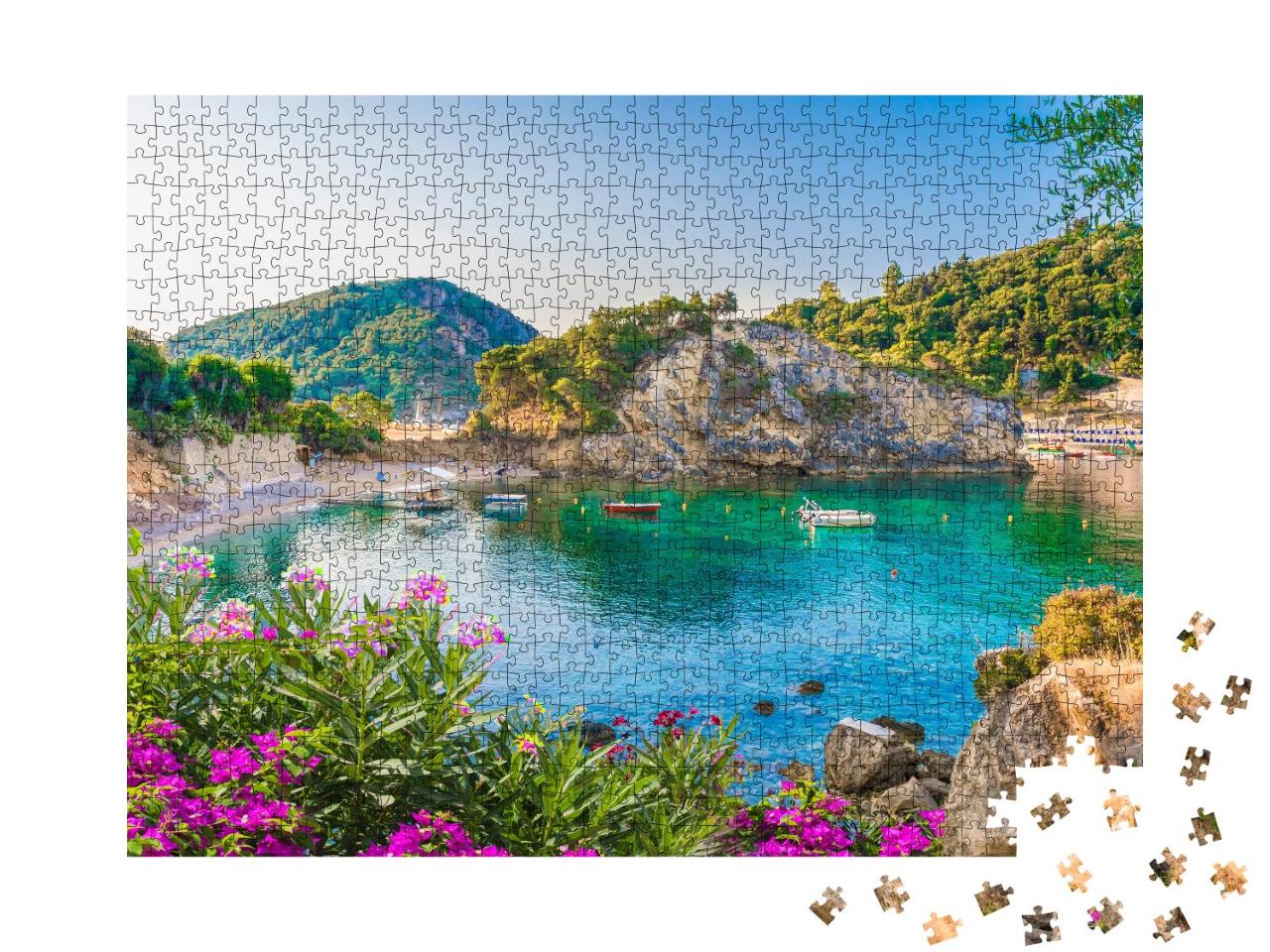 Puzzle 1000 Teile „Bucht von Paleokastritsa auf der Insel Korfu, Griechenland“