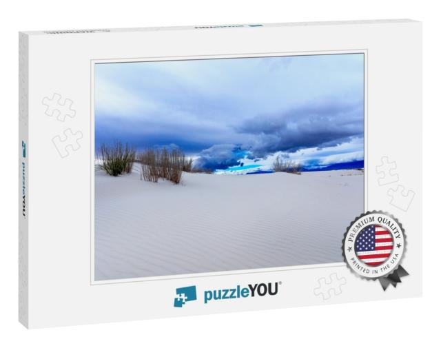 White Sand Dunes & Blue Skies At White Sands National Mon... Jigsaw Puzzle