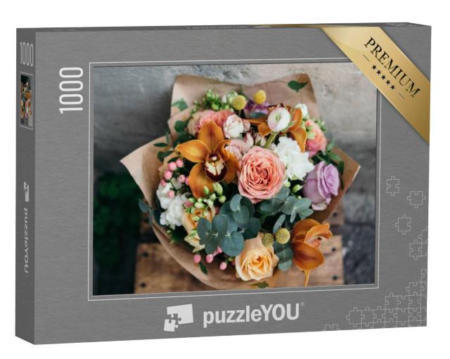 Puzzel 1000 stukjes „Vers boeket bloemen“