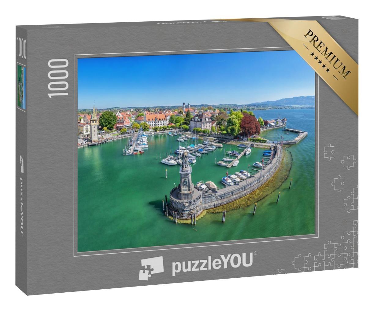 Puzzle 1000 Teile „Malerischer Hafen von Lindau am Bodensee“