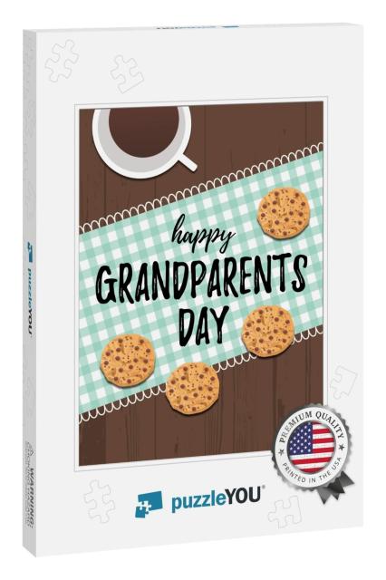 Happy Grandparents Day Greeting Card. Typography L... Jigsaw Puzzle