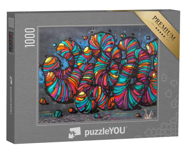 Puzzel 1000 stukjes „Graffiti straatkunst, abstracte wormsculpturen“