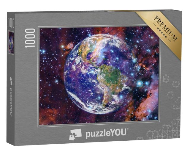 Puzzel 1000 stukjes „Planeet Aarde, science fiction wallpaper“