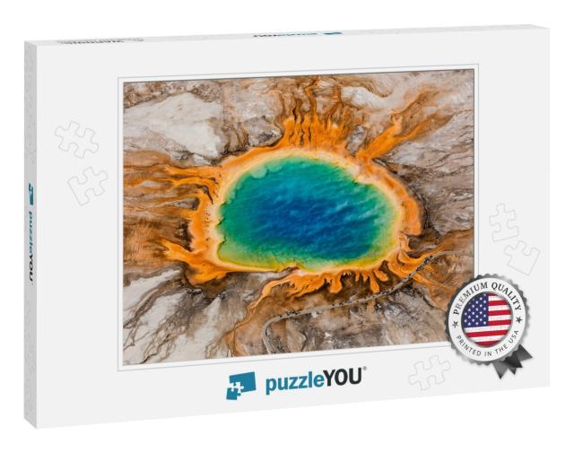 Aerial of Grand Prismatic Spring in Yellowstone National... Jigsaw Puzzle