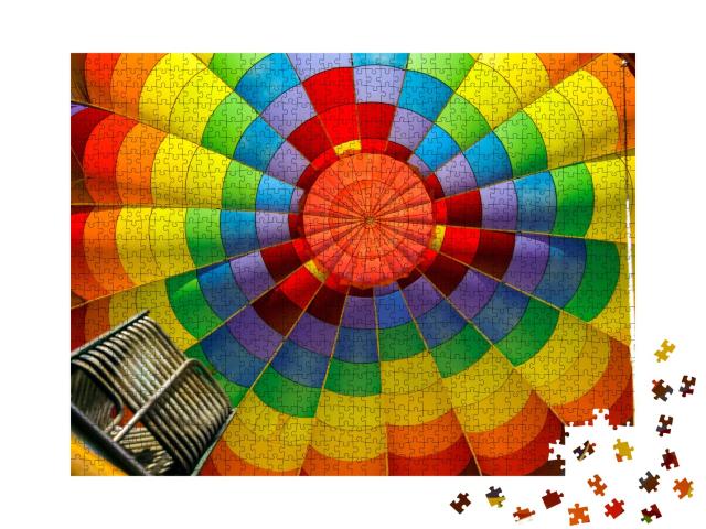 Puzzle 1000 Teile „Blick in einen bunten Heißluftballon“