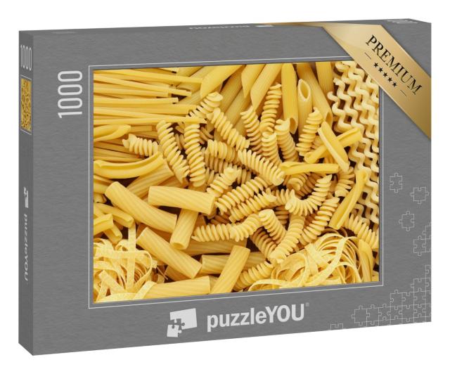 Puzzle 1000 Teile „Verschiedene Arten und Formen von italienischer Pasta“