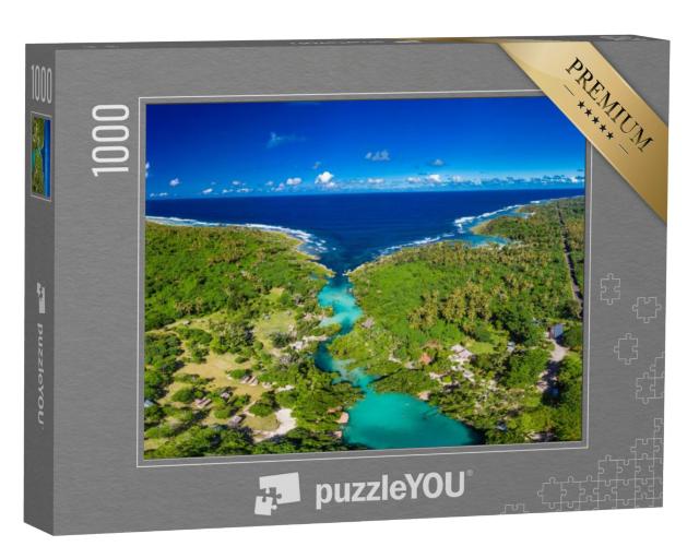 Puzzel 1000 stukjes „Dronebeeld van de Blue Lagoon, Port Vila, Efate, Vanuatu“