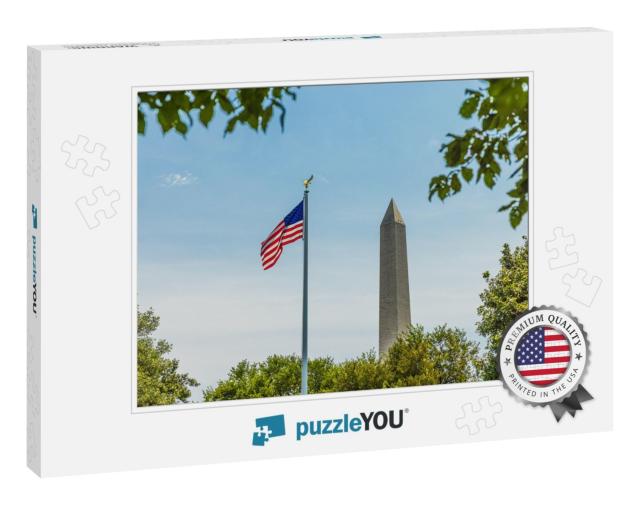 Washington Monument with American Flag, Washington Dc... Jigsaw Puzzle