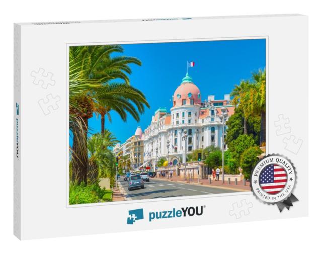 Promenade Des Anglais in Nice Nizza, France... Jigsaw Puzzle