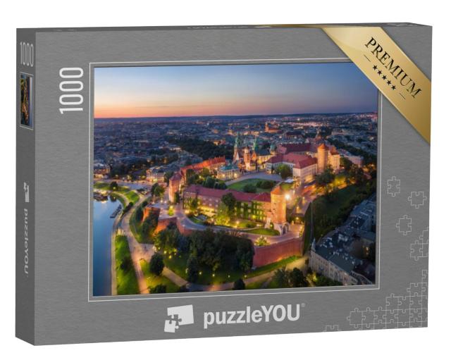 Puzzel 1000 stukjes „Koninklijk Kasteel Wawel bij zonsondergang, Krakau, Polen“